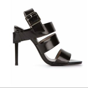 Jeffrey Campbell Black Trina Sandal Stilettos 7.5